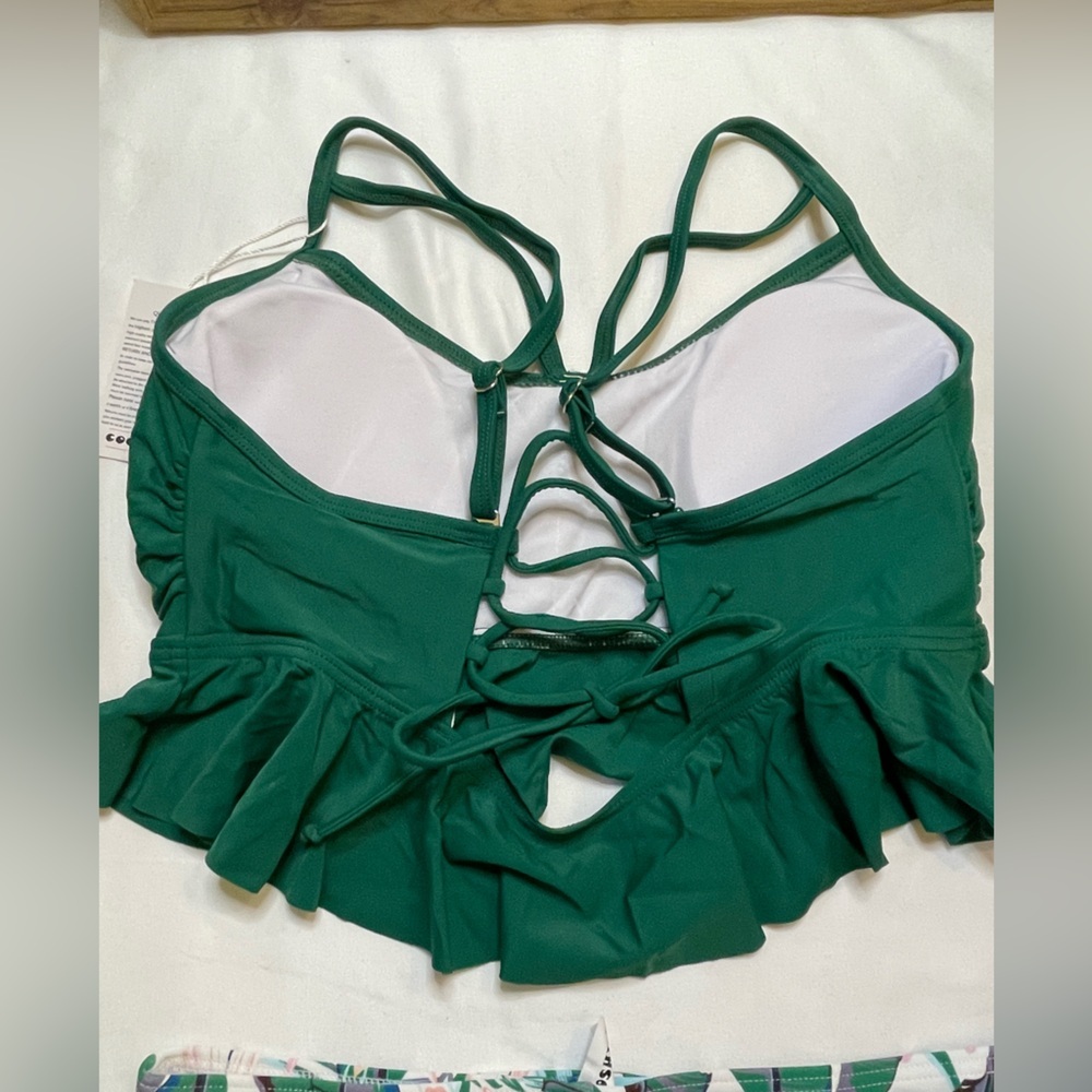 NWT CocoShip size XL green tropical bikini swimsuit - Picture 5 of 11